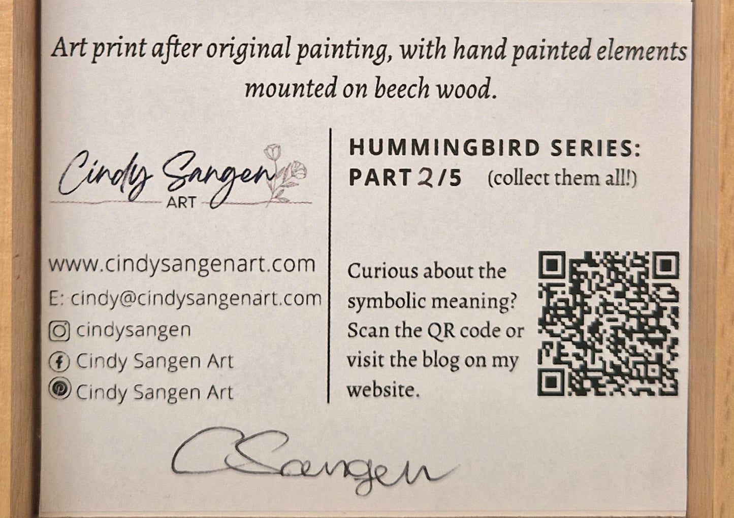 Hummingbird Art Block II