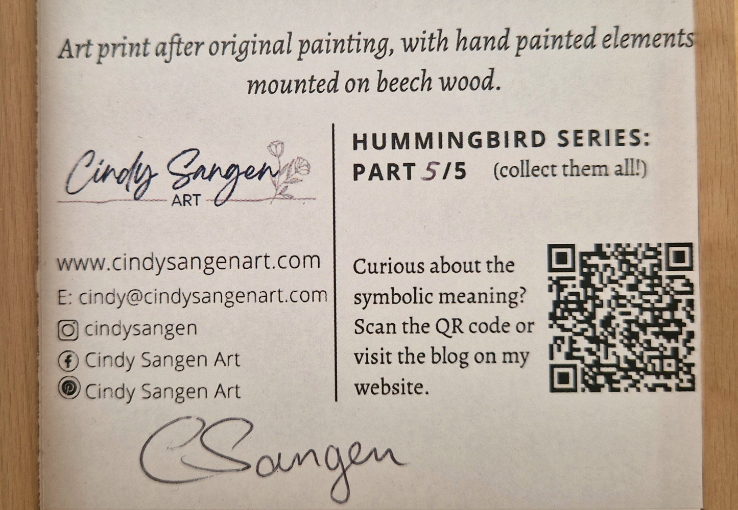 Hummingbird Art Block V